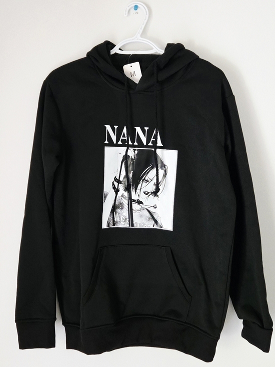 NaNa Other - NaNa Black Graphic Hoodie with Manga Print